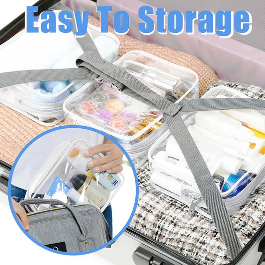 Storage Bag - 4 Pieces - Portable Storage Bag - Simple Makeup Bag - Foldable - Transparent V1188-ZXY-10877