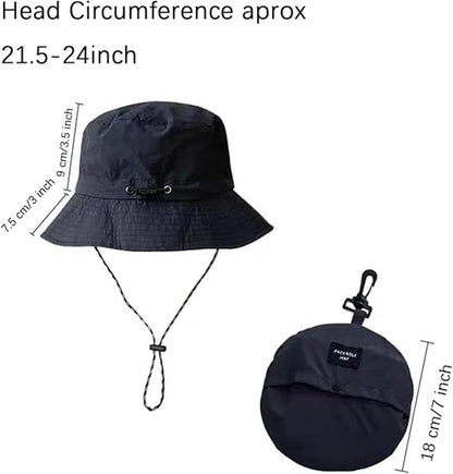 Hat - Sun Hat - Outdoor Jungle Hat - Foldable Bucket Hat - Rain Hat - Unisex - With Removable Chin Strap - V1188-ZXY-10884