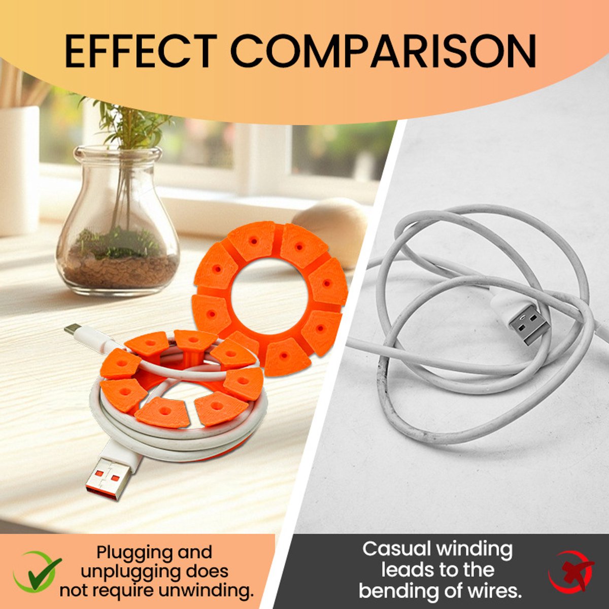 Cable Holder Set | Cable Organizer | Travel Cable Organizer - 4-pack - Cable Organizer for USB Charging V1188-ZXY-10887