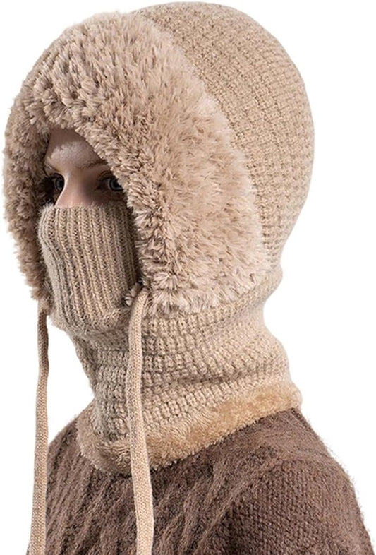 3-in-1 Insulated Hat, Scarf & Face Mask - Ski Face Mask - Warm Knitted Windproof Headband/Scarf for V1188-ZXY-10890