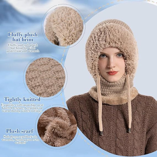 3-in-1 Insulated Hat, Scarf & Face Mask - Ski Face Mask - Warm Knitted Windproof Headband/Scarf for V1188-ZXY-10890