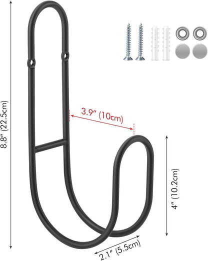 Garden Hose Hanging System - Wall Mount for Neat Storage - Stainless Steel Frame - Black V1188-ZXY-10891