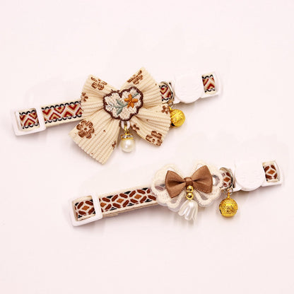Cat Collar - Bow and Bell Collar - Adjustable Kitten Collar - Dog Collar - Lightweight Safety Collar for Pets V1188-ZXY-10893