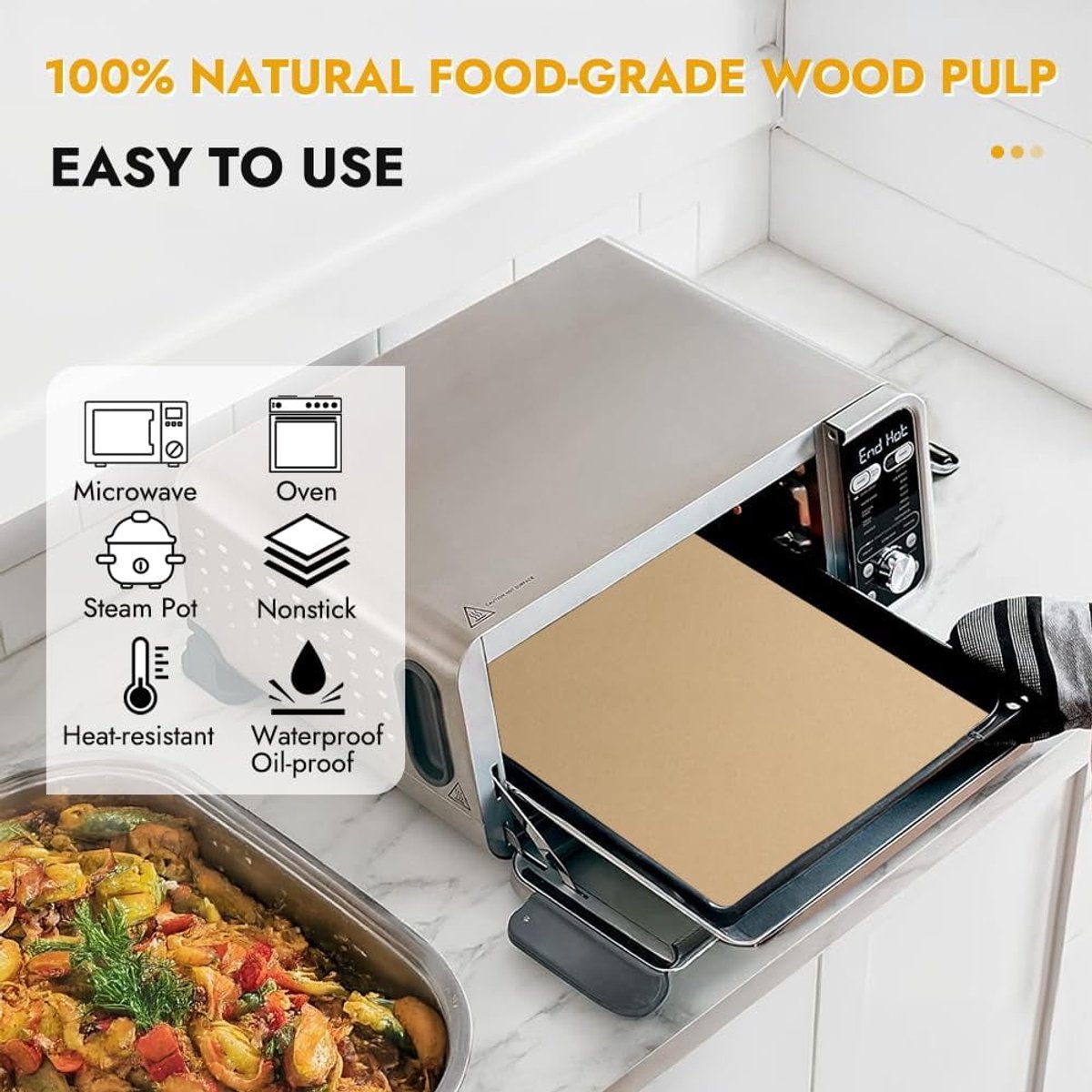 Baking Paper - 12-inch Airfryer Baking Paper - 200 Sheets - Disposable Airfryer Liner - Oven Accessory with V1188-ZXY-10895