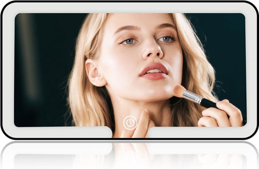 LED Lighted Sun Visor Mirror - Lighted Makeup Mirror - Dimmable Illuminated Makeup Mirror for Car - 3 Light V1188-ZXY-10897