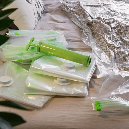 Vacuum Bags for Clothes - Set of 4 - with Manual Inflation Function - 120x100cm V1188-ZXY-10900