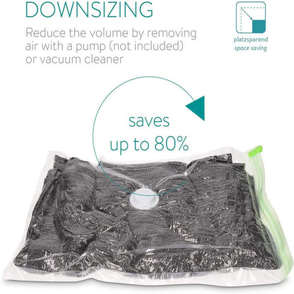 Vacuum Bags for Clothes - Set of 4 - with Manual Inflation Function - 120x100cm V1188-ZXY-10900