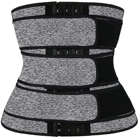 Women Sweat Reducer Training Belt - Sweatband - Waist Trainer - Slimming Belly Band - 3-Row Closure & V1188-ZXY-10904