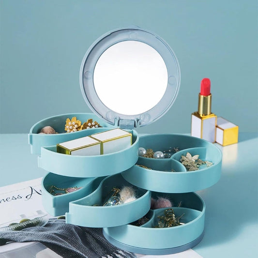 Jewelry Box - Foldable Storage Box - Rotating Jewelry Box with Multiple Layers - Elegant Storage Box for V1188-ZXY-10918