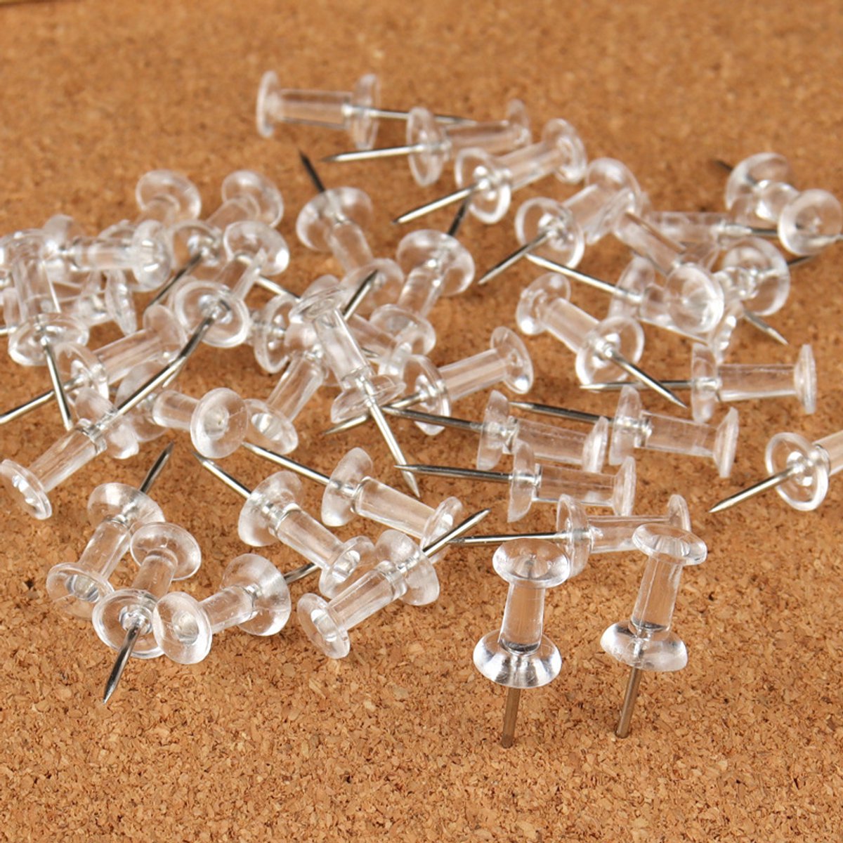 Set of 200 Transparent Push Pins - 11mm Long - Suitable for noticeboards, cards, posters and craft projects V1188-ZXY-10919