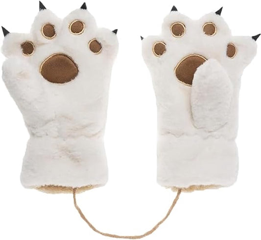 Gloves - 1 pair - Winter gloves - Cartoon gloves - Neckband - Children's gloves - Warm gloves - Plush gloves V1188-ZXY-10922