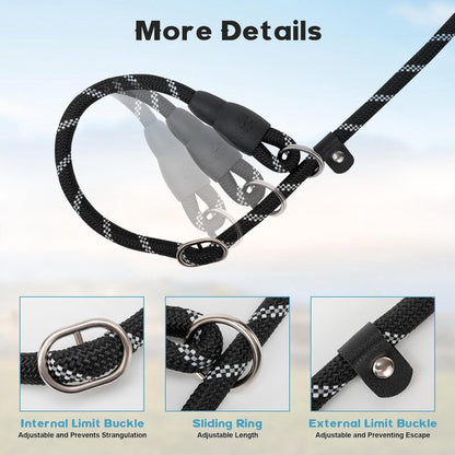 1.8m Long Dog Training Leash - Durable, tension-free polyester dog leash with two padded handles and V1188-ZXY-10925