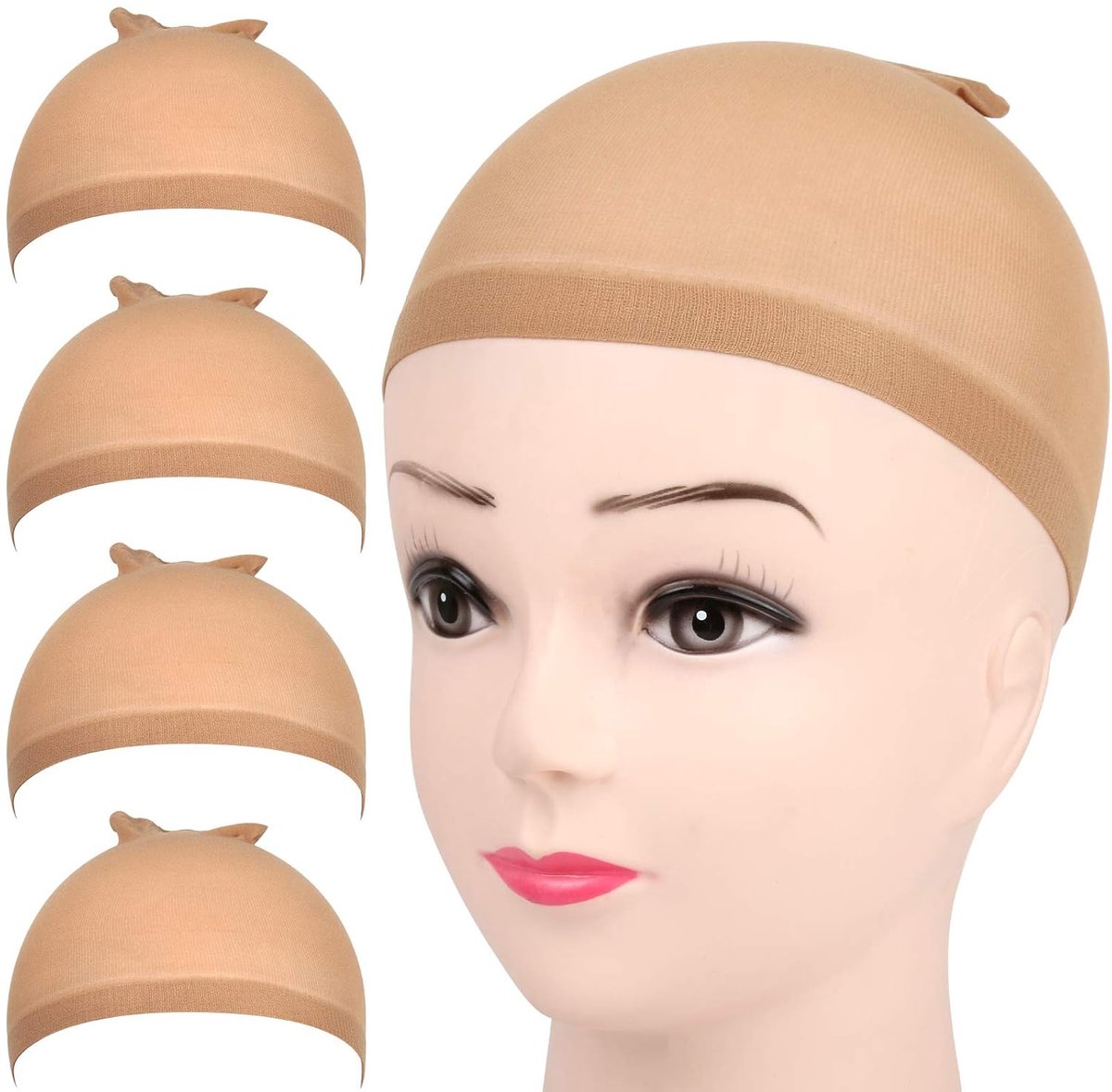 5-piece set - light brown - elastic - wig cap V1188-ZXY-10927