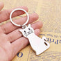 Keychain - Cat Keychain - Cute Keychain - Perfect Gift for Lovers, Friends and Best Friend - Silver V1188-ZXY-10928