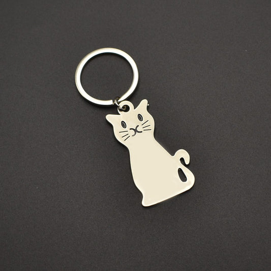Keychain - Cat Keychain - Cute Keychain - Perfect Gift for Lovers, Friends and Best Friend - Silver V1188-ZXY-10928