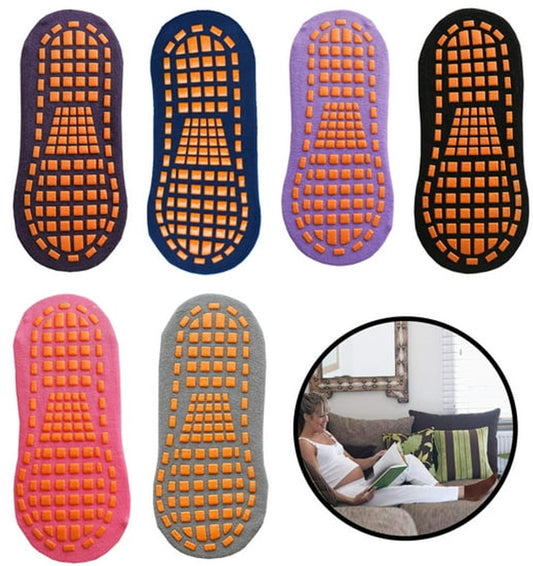 6 pairs - with anti-slip granules - trampoline socks for the playground - anti-slip floor socks (black + V1188-ZXY-10930