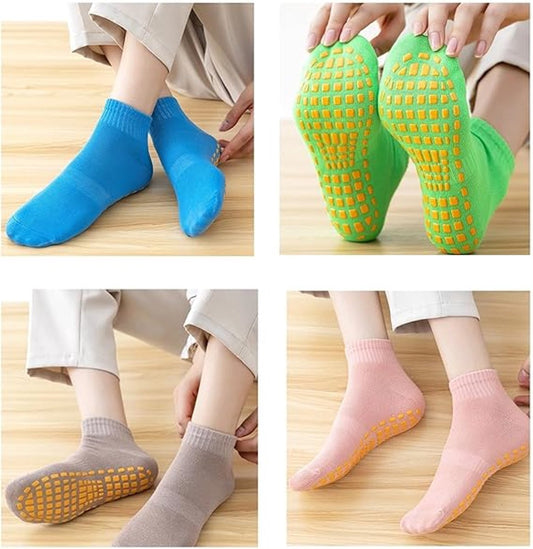 6 pairs - with anti-slip granules - trampoline socks for the playground - anti-slip floor socks (black + V1188-ZXY-10930