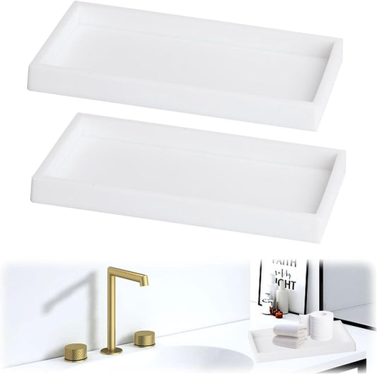 Tray - Two-piece set - Dressing table tray - Bathroom storage tray - Cosmetics storage tray - Bathroom V1188-ZXY-10933