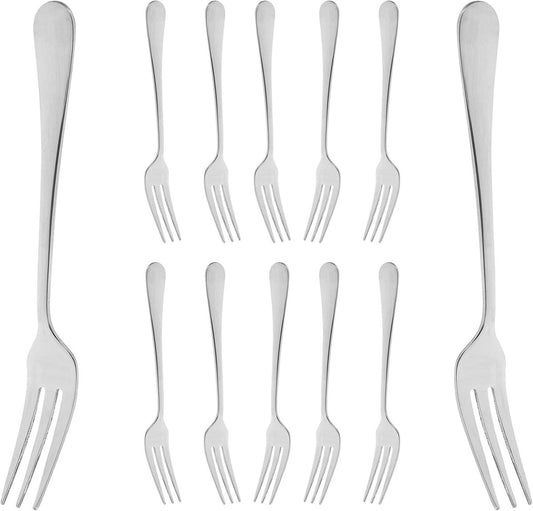 Fruit Forks - 12 pieces - Mini fruit forks made of stainless steel - Portable fruit forks - For snacks and V1188-ZXY-10936