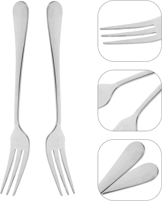 Fruit Forks - 12 pieces - Mini fruit forks made of stainless steel - Portable fruit forks - For snacks and V1188-ZXY-10936