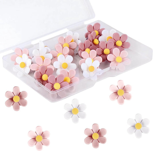 Push Pins - 30 pieces - Flower-shaped push pins - Flower pins for notice boards - Pin board pins - Decorative V1188-ZXY-10943