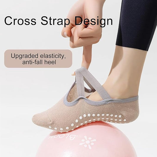 Yoga Socks (4 pairs) - Non-slip socks - Non-slip yoga socks for women - Sizes 35-41 - Pilates socks for V1188-ZXY-10944