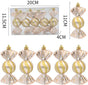 Christmas Decorations - Christmas Decorations - Painted Candy Christmas Tree Decorations - Champagne (5 per V1188-ZXY-10961