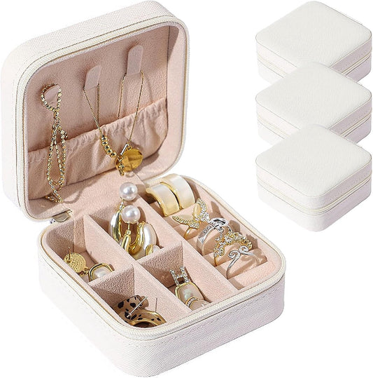 Jewelry Organizer Set - 3-Piece Set - Leather Jewelry Box - Portable Jewelry Organizer - Rings, Earrings, V1188-ZXY-10962