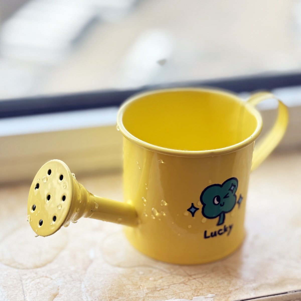 Casting Kettle - Iron Garden Small Household Casting Kettle - Bucket - Four-Leaf Clover - Yellow V1188-ZXY-10967