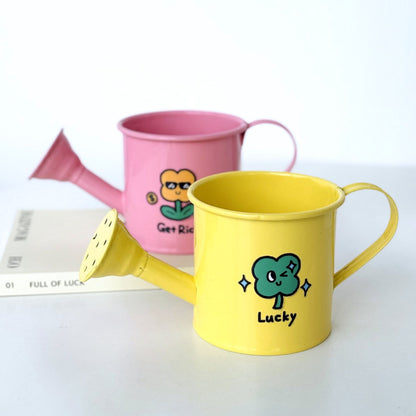 Casting Kettle - Iron Garden Small Household Casting Kettle - Bucket - Four-Leaf Clover - Yellow V1188-ZXY-10967