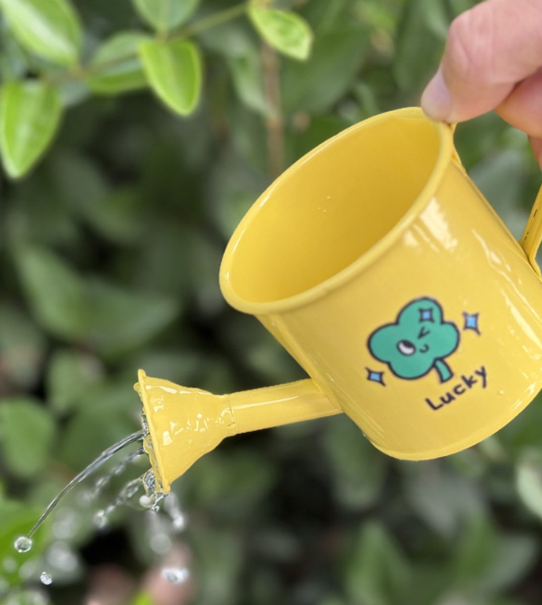 Casting Kettle - Iron Garden Small Household Casting Kettle - Bucket - Four-Leaf Clover - Yellow V1188-ZXY-10967