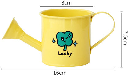 Casting Kettle - Iron Garden Small Household Casting Kettle - Bucket - Four-Leaf Clover - Yellow V1188-ZXY-10967