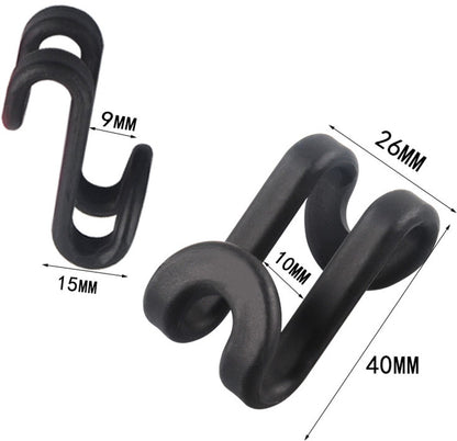 Hanger Hooks | Hooks - S-Hook Hangers - Black - Pack of 100 - Coat Hooks - Space-Saving Hanger Connector V1188-ZXY-10971