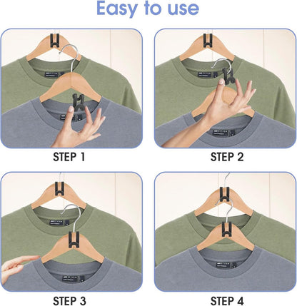 Hanger Hooks | Hooks - S-Hook Hangers - Black - Pack of 100 - Coat Hooks - Space-Saving Hanger Connector V1188-ZXY-10971