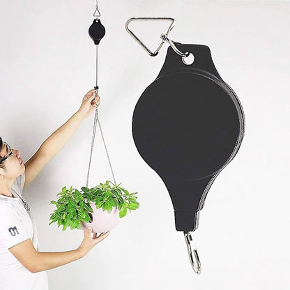 Extendable Hanging Basket Rack - Perfect for garden baskets, planters, and feeders. Hang high and pull down - V1188-ZXY-10976