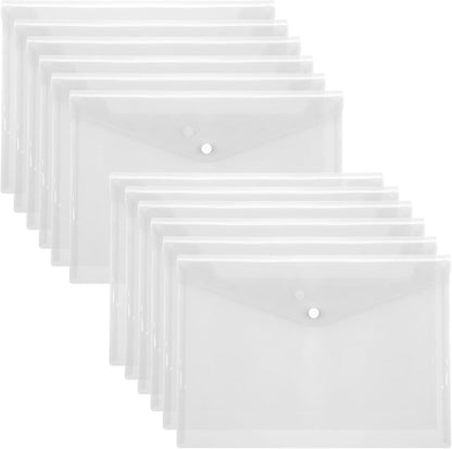 12 folders - plastic folders - transparent A4 format - waterproof - polyethylene - snap closure - ideal for V1188-ZXY-10985