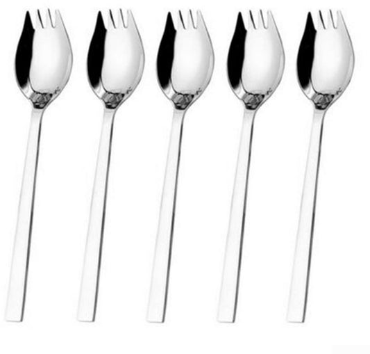 5-piece stainless steel cutlery set - fork and spoon - soup, salad and noodle spoons and forks V1188-ZXY-10994