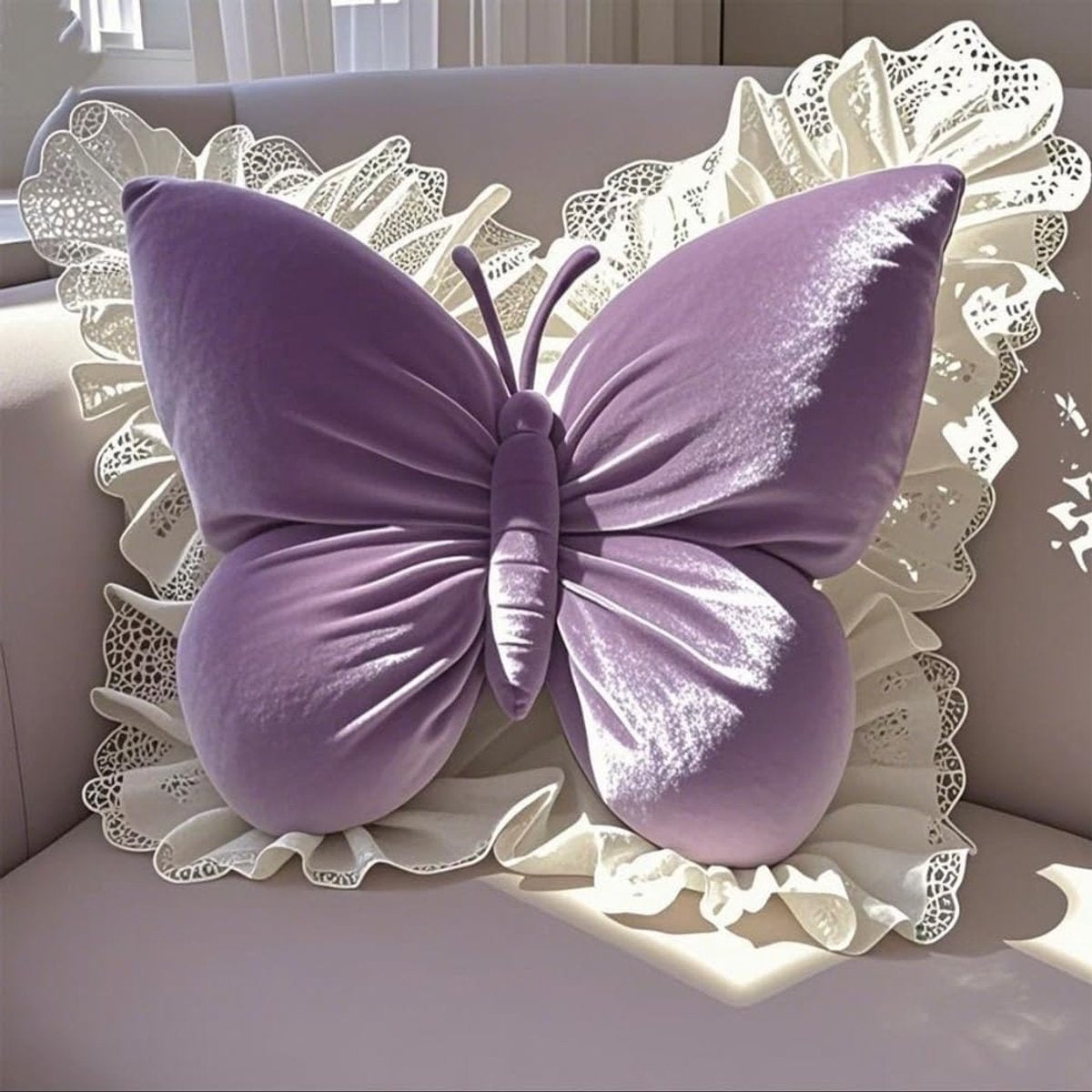Decorative Cushions - Butterfly-shaped decorative cushion - Soft, supportive cushion - Suitable for office V1188-ZXY-11000