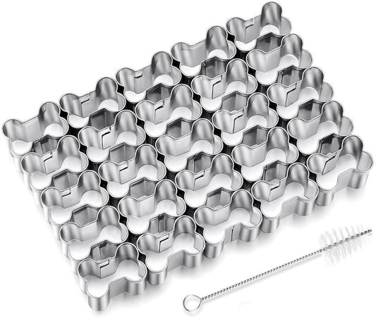 Bone Cookie Cutters - Stainless Steel Baking Cup Set - Kitchen & Baking Tools - With Cleaning Brush - Enjoy V1188-ZXY-11004
