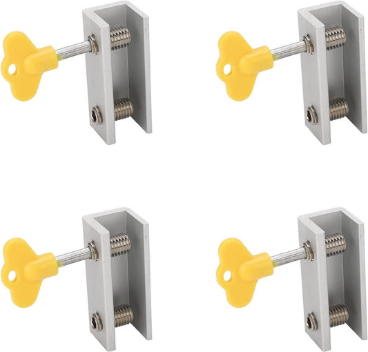4-pack Door & Window Security - Aluminum and Stainless Steel - Reusable Window Locks - Improved Airflow - V1188-ZXY-11008