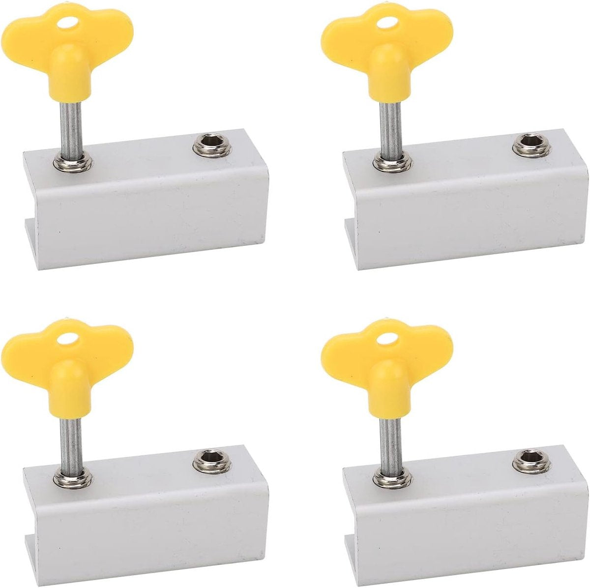 4-pack Door & Window Security - Aluminum and Stainless Steel - Reusable Window Locks - Improved Airflow - V1188-ZXY-11008