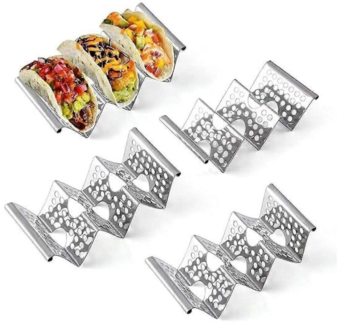 Cornbread Rack - 4-Tier Stainless Steel Rack with Handles - Cornbread Warming Rack, Holds up to 3 Cornbreads V1188-ZXY-11013