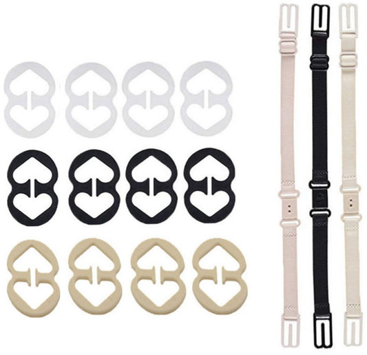 Clothespins - Bra Band Clips - 3 Bra Band Clips and 6 Pairs of Bra Clips - Adjustable Bra Band Clips - Soft V1188-ZXY-11021