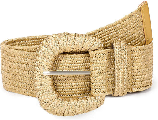 Belts - Women's stretch straw belts - Fashionable Bohemian belts - Rattan belts Raffia women's belts V1188-ZXY-11022