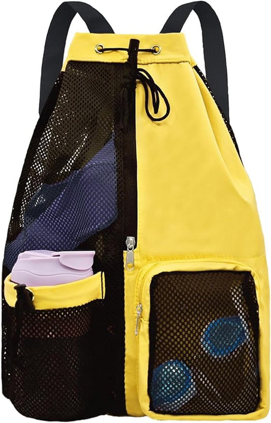Backpack - Sports Bag - Travel Bag - Training Bag - Swimming Bag - 30*15*45cm - Mesh Material - Drawstring V1188-ZXY-11023