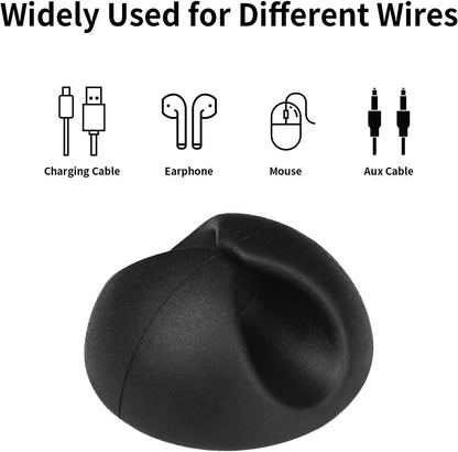 Pack of 12 Cable Clips - Black, Self-Adhesive Cable Organizer - Charger Holder - Cable Organizer - Suitable V1188-ZXY-11024