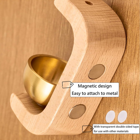 Wind Chime - Magnetic Wind Chime - Wooden Doorbell - Wooden Shop Bell - For Opening Doors (Light Brown) V1188-ZXY-11025