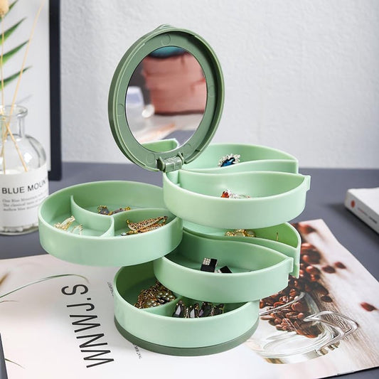 Jewelry Box - Foldable Storage Box - Rotating Jewelry Box with Multiple Layers - Elegant Storage Box for V1188-ZXY-11027