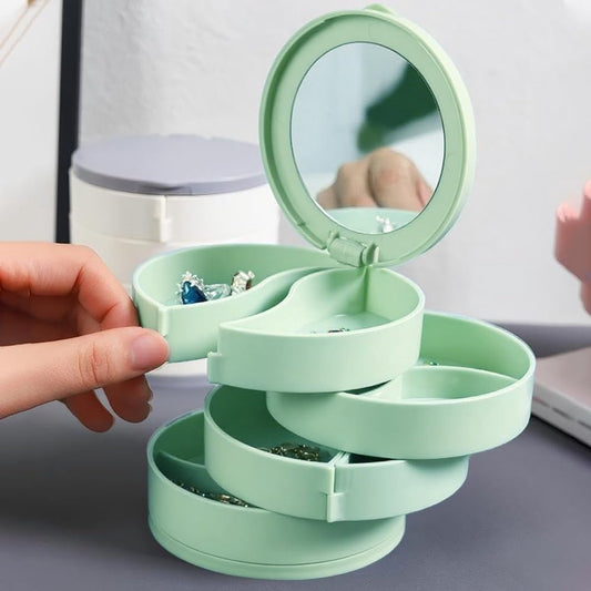 Jewelry Box - Foldable Storage Box - Rotating Jewelry Box with Multiple Layers - Elegant Storage Box for V1188-ZXY-11027