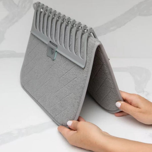Folding Coasters - Kitchen Placemats - Draining Mats - Storage Racks - Suitable for Kitchens (Grey) V1188-ZXY-11035